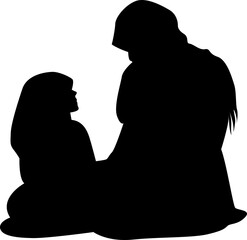 Islam Praying Silhouette Element