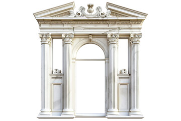 Fototapeta premium The white building has a lot of columns and a large archway