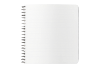 The Enigmatic Elegance of a White Spiral Notebook on a White or Clear Surface PNG Transparent Background..