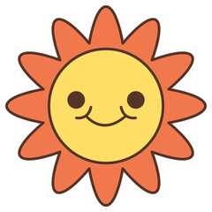 Groovy Flower Cartoon Element