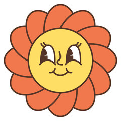 Groovy Flower Cartoon Element