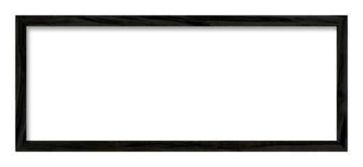 Rectangular picture frame. Old wooden frame, vintage style, with empty space and isolated transparent background with png.