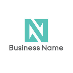 minimalist N arrows letter logo design vector files included