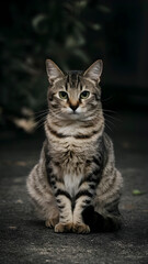 Foreground Focus. A Regal Gray Cat