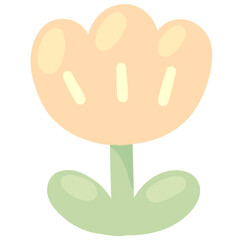 Illustration of Cute Yellow Flower. Perfect for stickers, digital journalling, social media, invitation card, eco friendly designs.