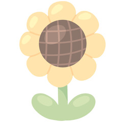 Illustration of Cute SunFlower. Perfect for stickers, digital journalling, social media, invitation card, eco friendly designs.