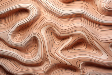 abstract wooden background with wavy lines in beige, brown and grey colors, fluid lines, liquid wooden effect
