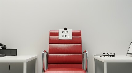 The red office chair