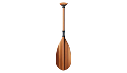 wooden sports kayak paddle isolated  on the transparent background.