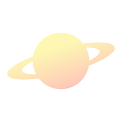 Cartoon planet illustration on white background