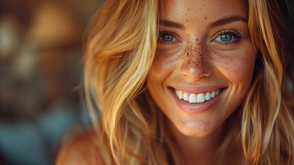 Fototapeta premium Handsome Beauty Medical Care Caregiver Young Woman Bright Smile Hospital
