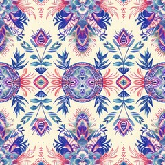 bohemian geometrik and floral seamless pattren