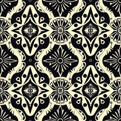 Fototapeta premium bohemian geometrik and floral seamless pattren
