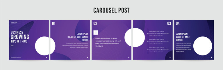 Editable Instagram Carousel Post Layout Set, Social Media Marketing microblog template design, tips & tricks linkedin post template, eps 10. © Design