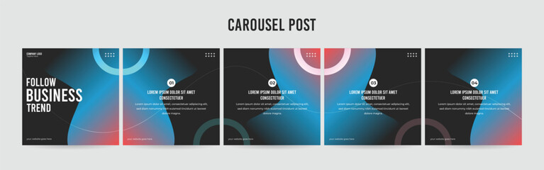 Fototapeta premium Stunning Carousel Post Template, Editable Social Media Layout Design, business Instagram & Linkedin Carousel Post, Template eps 10.