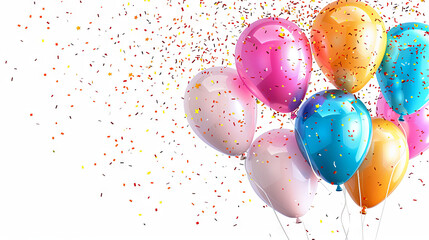 Happy birthday wishes accompanied by colorful balloons