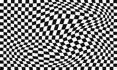 Distorted checkered background flat design