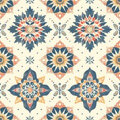 bohemian geometrik and floral seamless pattren