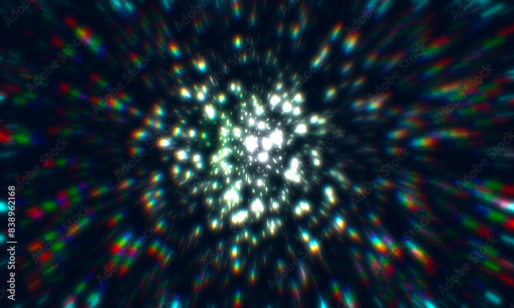 Wall mural abstract defocused image with chromatic aberration effect. speculars and light.
