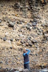 Conglomerate Rock Cliff - New Zealand