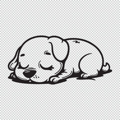 Cute simple dog icon design, black vector illustration on transparent background