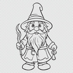 Simple wizard design, black vector illustration on transparent background