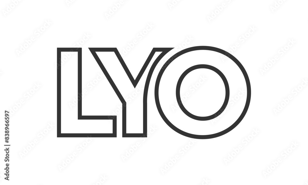 Fototapete lyo logo design template with strong and modern bold text. initial based vector logotype featuring s