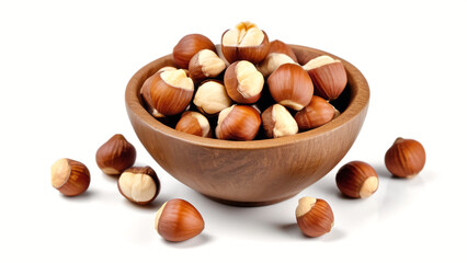 Hazelnut nut. Hazelnut isolated on white background. Hazelnut clipping path