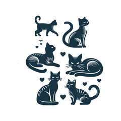 black and white cats