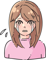 泣いている女性のイラスト