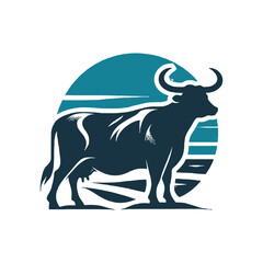 Cow silhouette Clip art isolated vector illustration on a white background