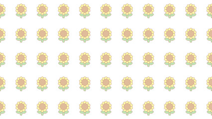 レトロなひまわりパターン⭐︎PNG