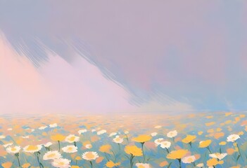 Flower field, background, No one, empty, Illustration. Generative AI.