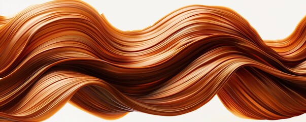 Rich chestnut wave abstract background, warm and nutty, isolated on white