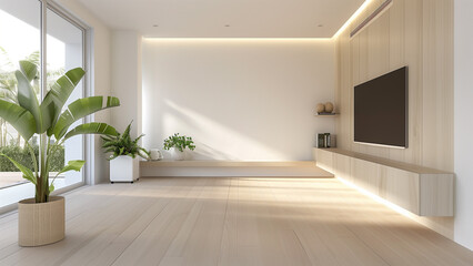 Fototapeta premium Simplicity in Design: A Minimalist Living Room