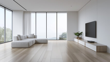 Obraz premium Modern Minimalism: A Bright and Airy Living Space