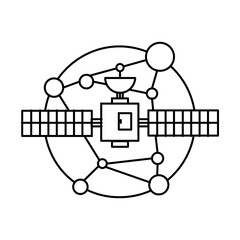 saellite network icon outline design