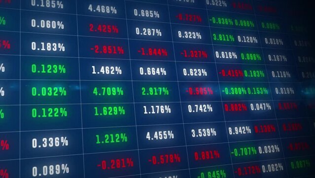 Stock market  Table and bar numbers. The abstract financial chart is a moving Loop animation with 4k footage.