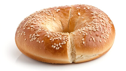 Fototapeta premium bagel bread on top view isolated on whtie background