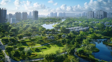 Ecological Environment Protection Promotion Natural Scenery Poster Background Materials, Urban Greenbelts, Green Plants
