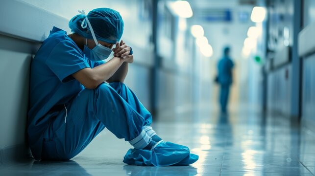 The exhausted healthcare worker - Powered by Adobe