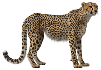 A cheetah isolated on a transparent background PNG
