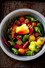 Bowl of organic vegetables