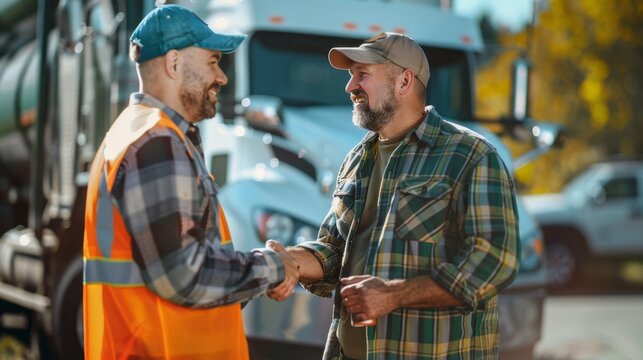 The truck drivers handshake