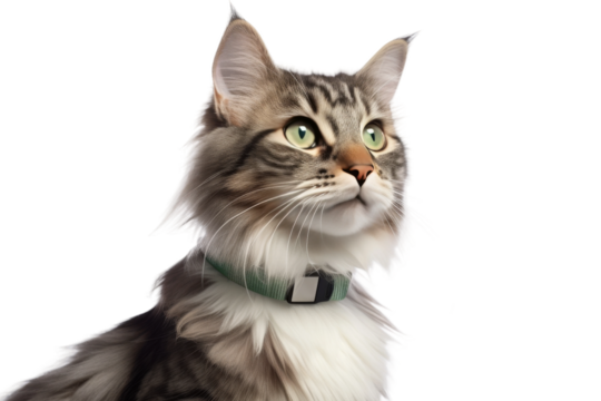 The Majestic Feline Adorned in Elegance on a White or Clear Surface PNG Transparent Background..