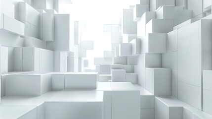 Fototapeta premium Abstract cube connection takes shape, representing the fusion of ideas and innovation