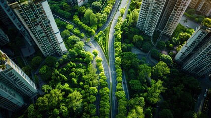 Ecological Environment Protection Promotion Natural Scenery Poster Background Materials, Urban Greenbelts, Green Plants
