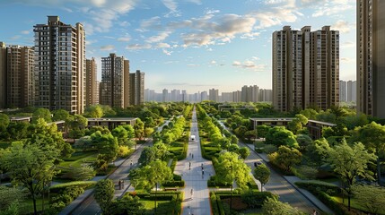 Ecological Environment Protection Promotion Natural Scenery Poster Background Materials, Urban Greenbelts, Green Plants
