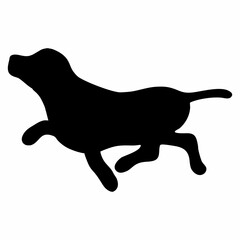 illustration or silhouette of a swimming dog