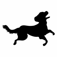 illustration or silhouette of a swimming dog